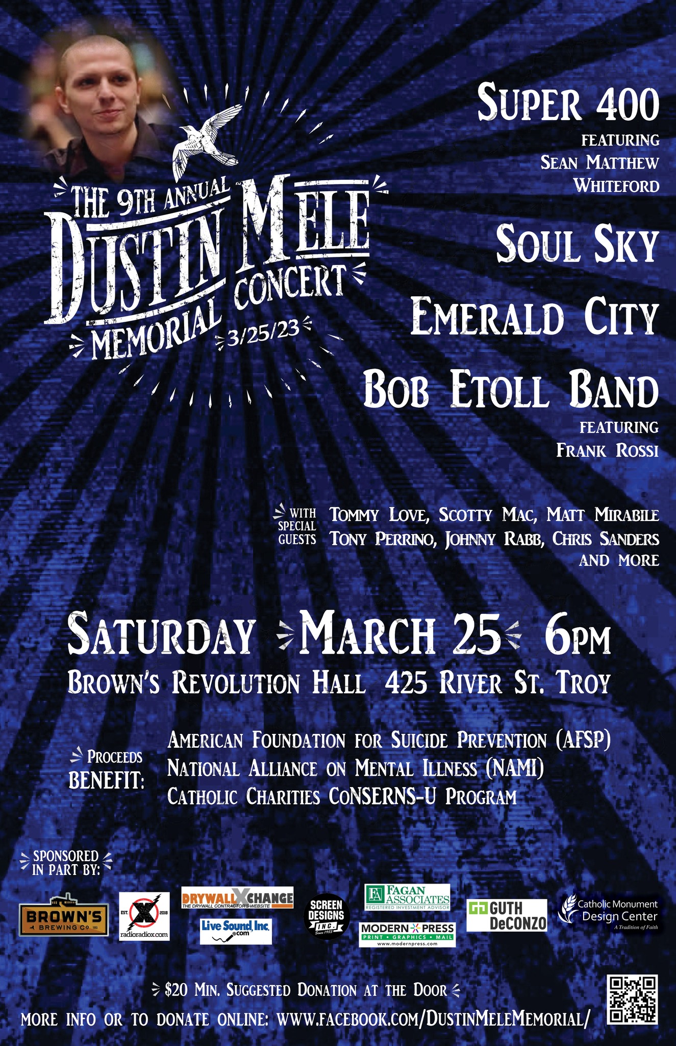 Dustin Mele Benefit Concert Poster