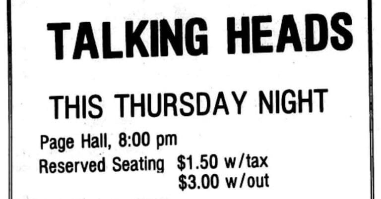 A Look Back: Talking Heads @ SUNY Albany’s Page Hall, 11/17/1977